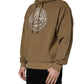 Brown Embossed Logo Hooded Sweatshirt Sweater