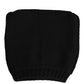 Black Cashmere Knitted Ribbed Cuff Beanie Hat