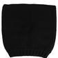 Black Cashmere Knitted Ribbed Cuff Beanie Hat