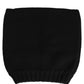 Black Cashmere Knitted Ribbed Cuff Beanie Hat