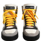 Multicolor Leather High Top Men Sneakers Shoes