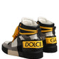 Multicolor Leather High Top Men Sneakers Shoes