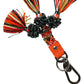 Multicolor Raffia Leather Clasp Finder Chain Keyring