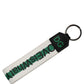 Green Logo Polyester Silver Brass Holder Keychain Keyring