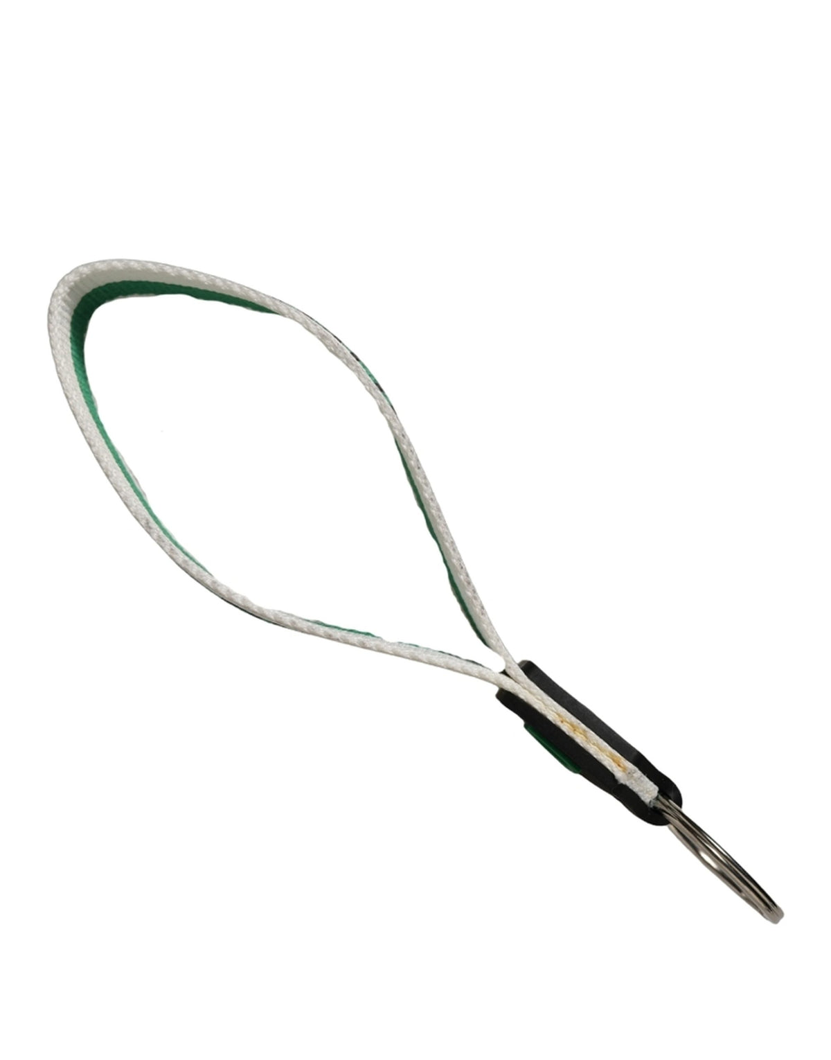 Green Logo Polyester Silver Brass Holder Keychain Keyring