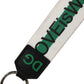 Green Logo Polyester Silver Brass Holder Keychain Keyring