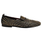 Black Gold Embellished Slippers Loafers Shoes