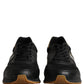 Black Gold Leather Low Top Sneakers Shoes