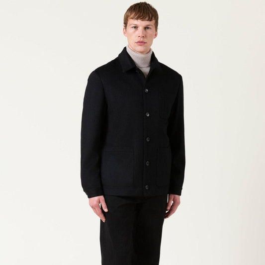 Black Wool Full-Length Jacket