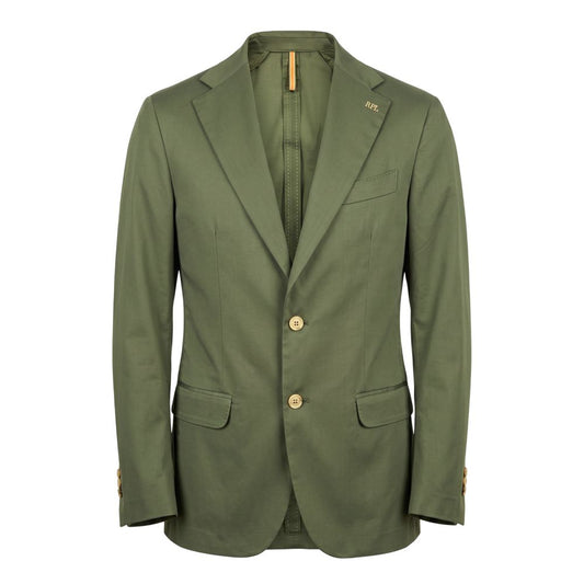 Green Cotton Men Jacket