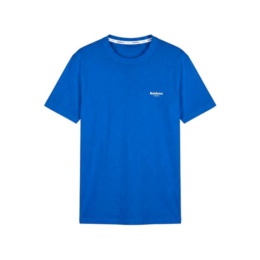 Blue Cotton Men T-Shirt