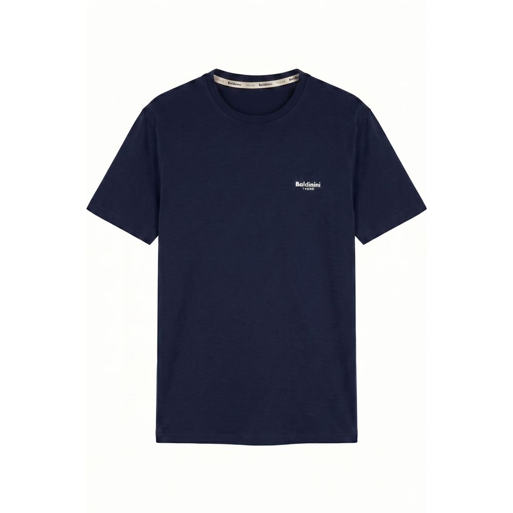 Blue Cotton Men's T-shirt