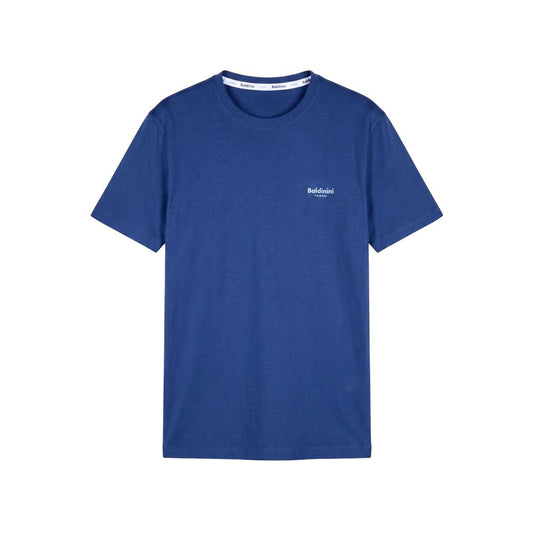 Blue Cotton Men T-Shirt