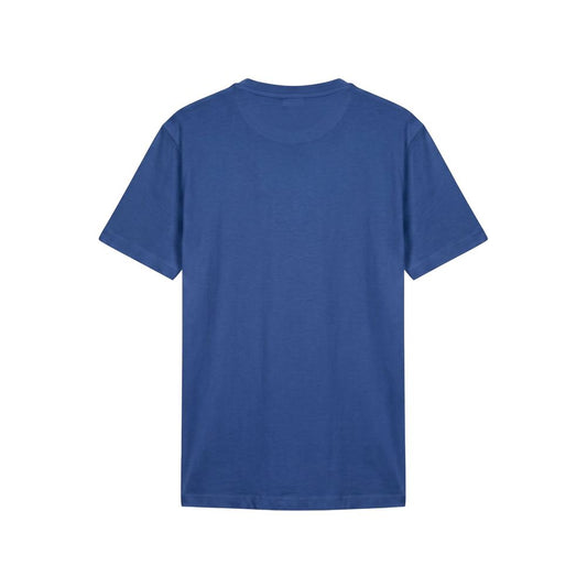 Blue Cotton Men T-Shirt
