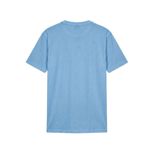 Light Blue Cotton Men T-Shirt