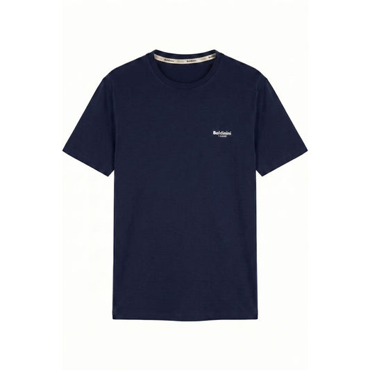 Blue Cotton Men T-shirt