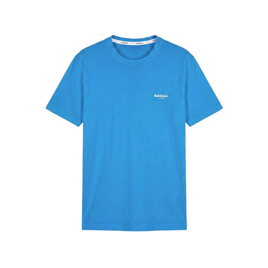 Light Blue Cotton Men T-shirt