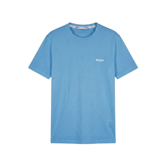 Light Blue Cotton Men T-Shirt