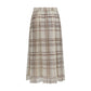 Beige Silk Midi Skirt