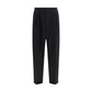 Black Polyester Casual Pants