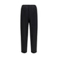 Black Polyester Casual Pants