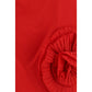 Red Polyester Mini Skirt