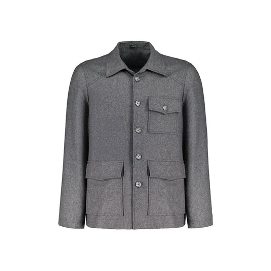 Gray Cashmere Full-Length Jacket