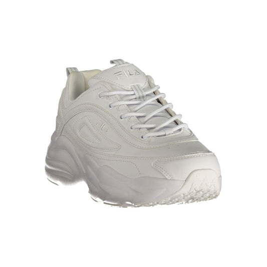 White Polyester Athletic Sneakers