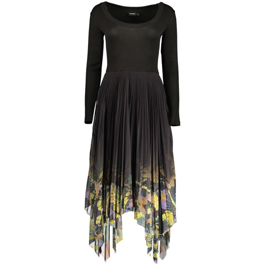 Black Polyester Casual Dress
