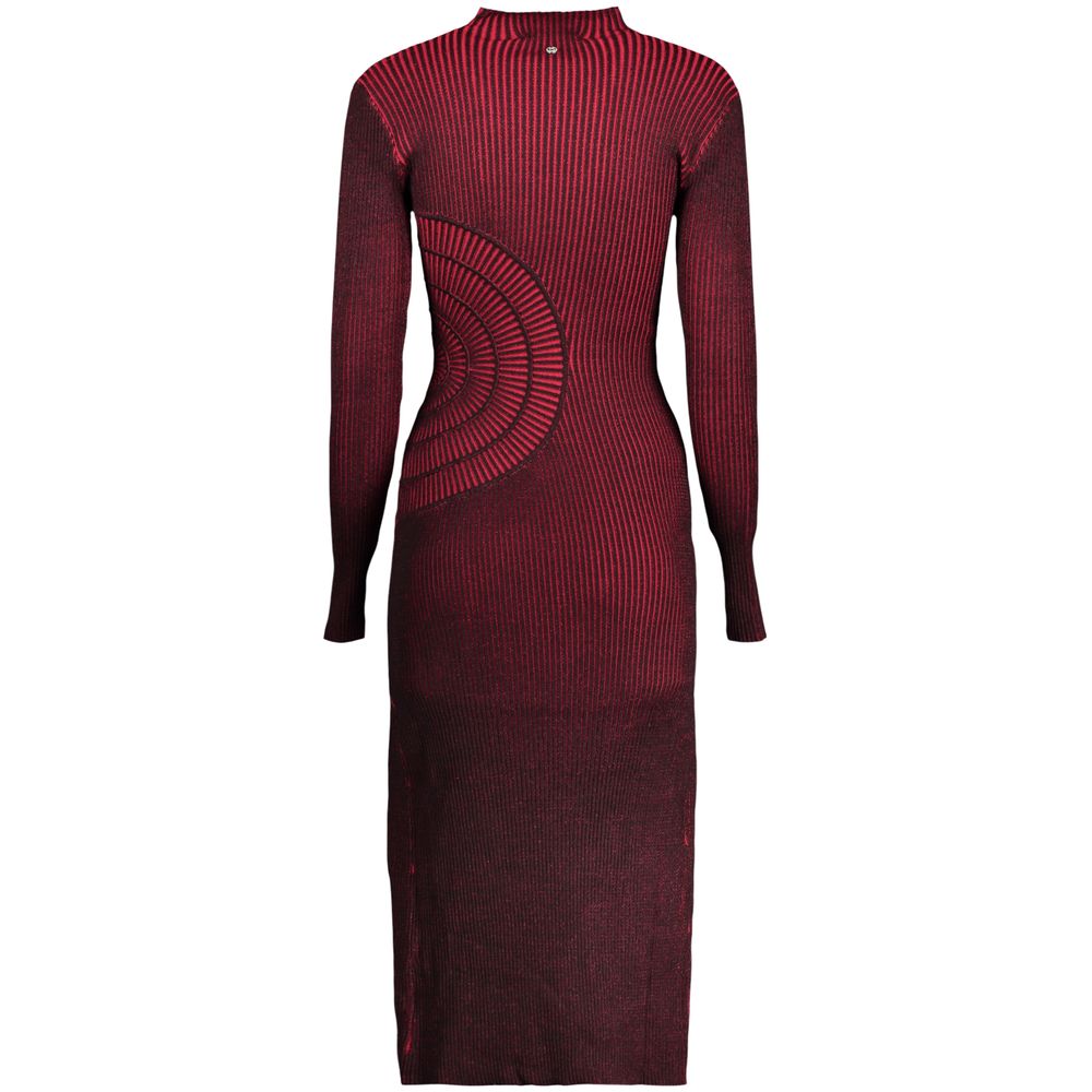 Red Polyester Casual Dress