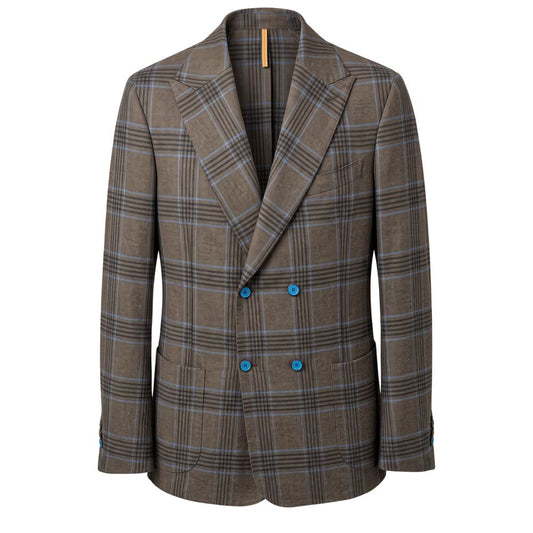 Brown Cotton Men Jacket