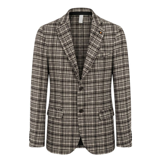 Beige Cotton Men Jacket