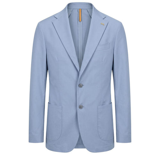Light Blue Cotton Men Jacket