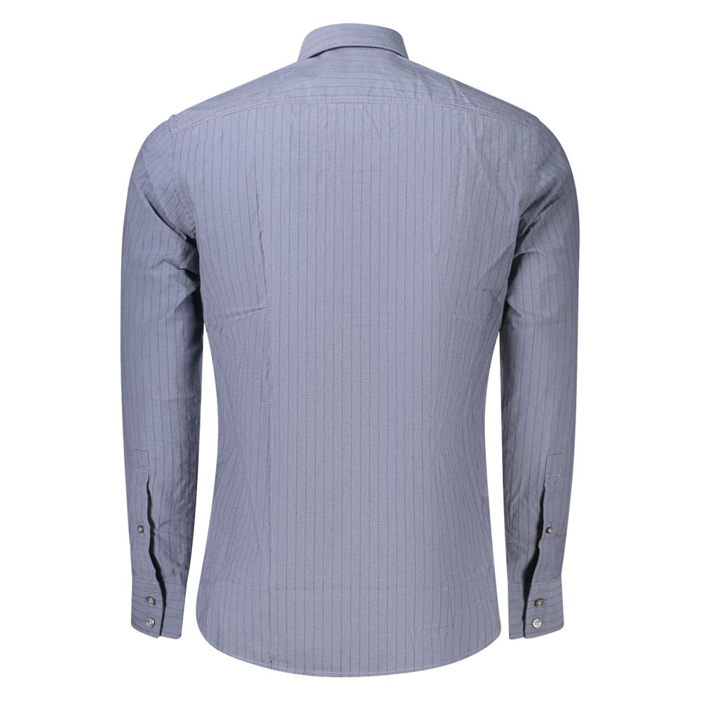 Blue Cotton Mens Shirt