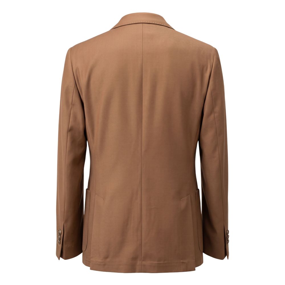 Brown Viscose Men's Jacket