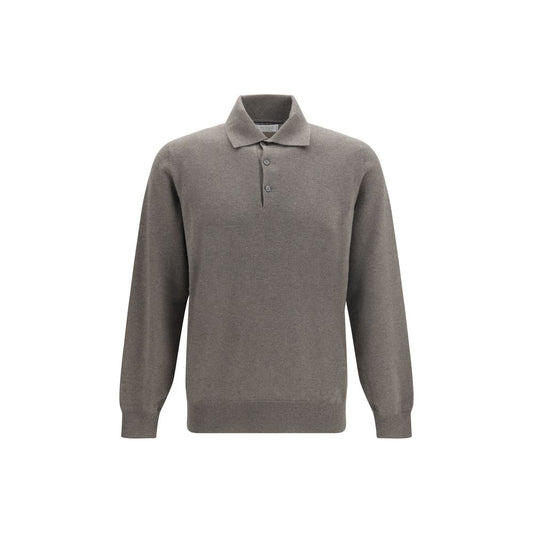 Brown Cashmere Polo Shirt