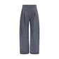 Blue Cotton High-Waisted Jean