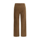 Brown Cotton Casual Pants