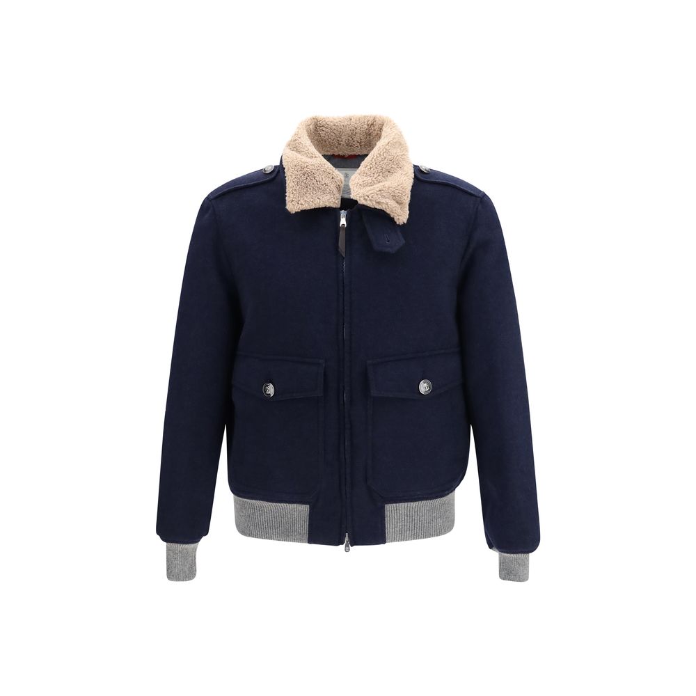 Blue Cashmere Full-Length Jacket