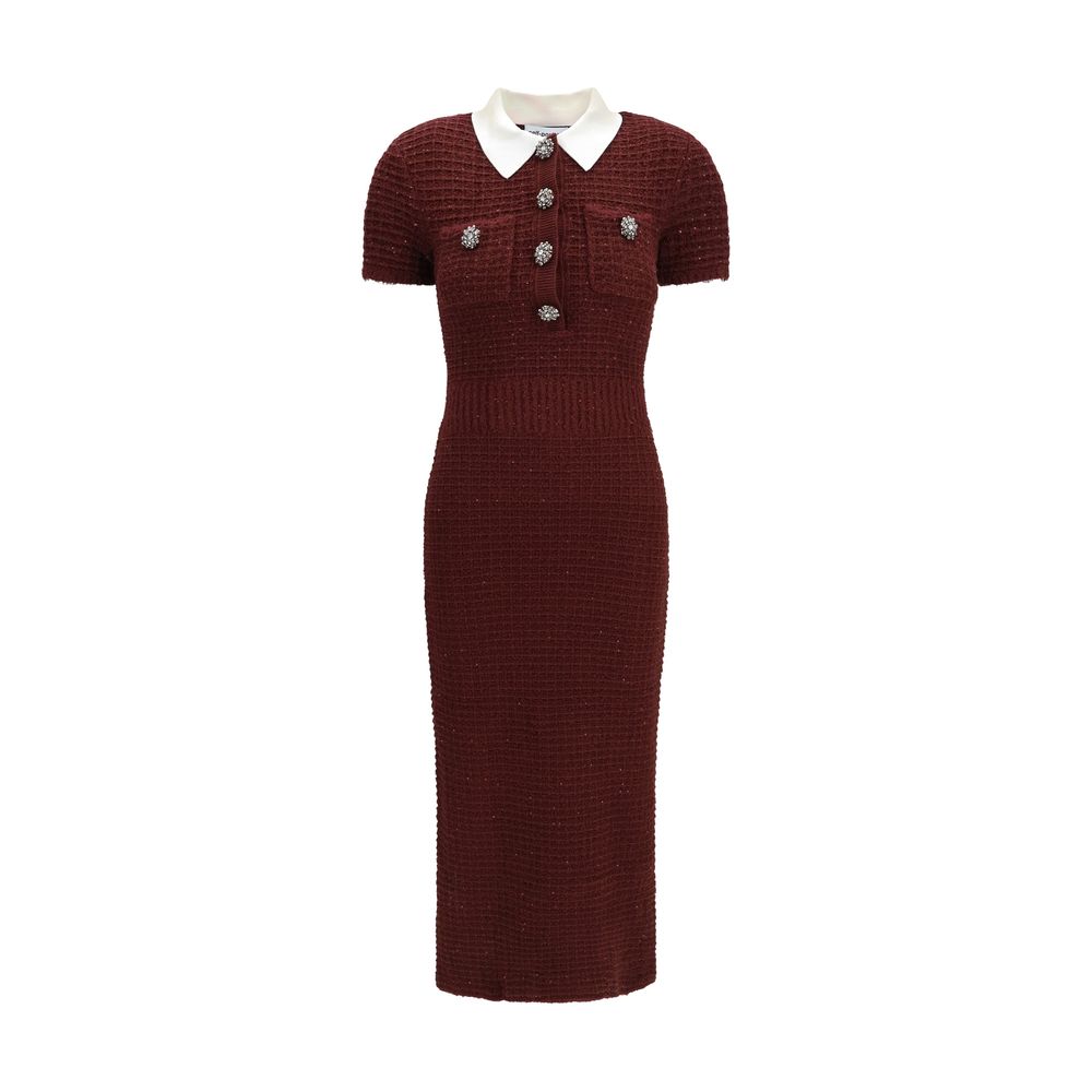 Bordeaux Polyester Casual Dress