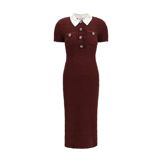 Bordeaux Polyester Casual Dress