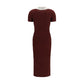 Bordeaux Polyester Casual Dress