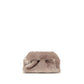 Beige Faux Fur Clutch Bag