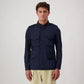 Navy Blue Cotton Full-Length Jacket