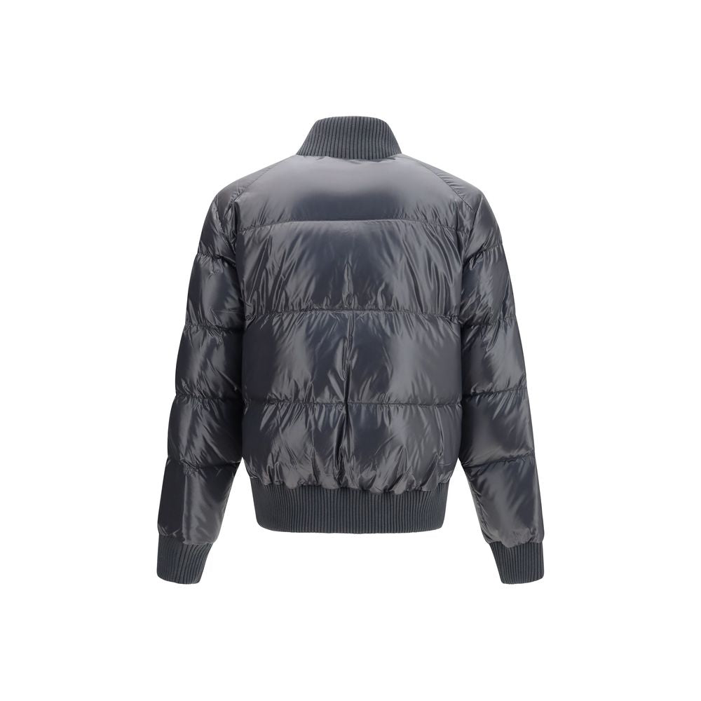 Gray Nylon Bomber