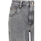 Gray Cotton Straight-Leg Jeans