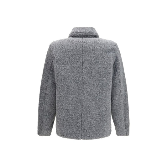 Gray Polyester Full-Length Jacket