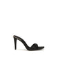 Black Viscose Stiletto Heel Sandals