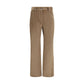 Brown Cotton Casual Pants