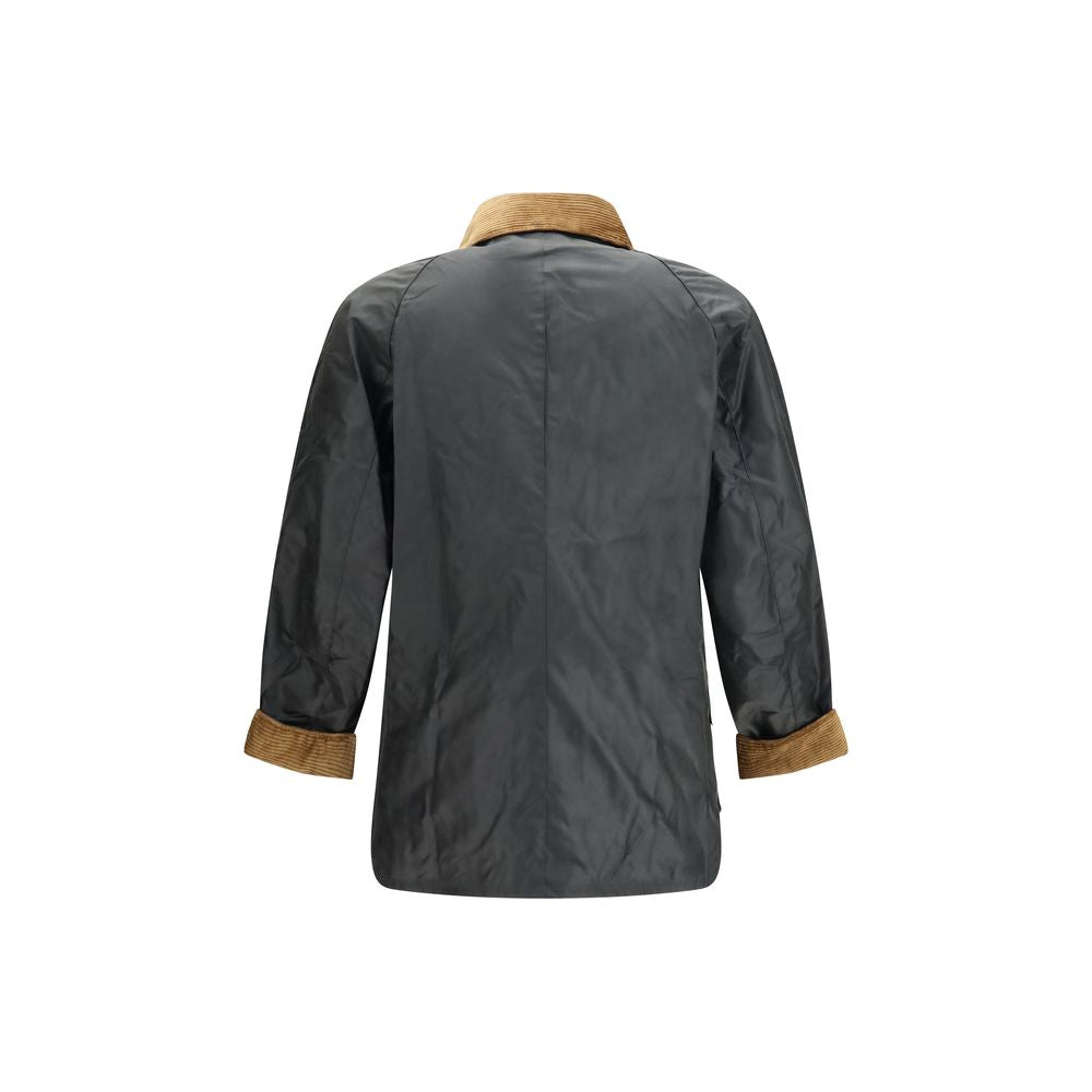 Bicolor Cotton Full-Length Jacket